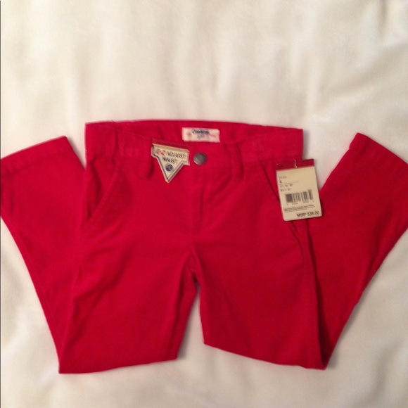 NWT OshKosh red velvet girls pants. Size 4. - Picture 1 of 3
